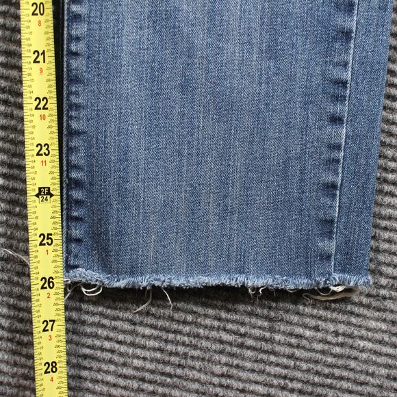 Levi's Mid Rise Skinny Jeans Women's 32x26 Blue Raw Hem Stretch - Picture 8 of 9